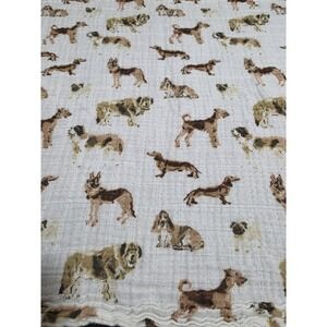 Milkbarn Dog Lovey Muslin Baby Security Blanket Organic Cotton 23"x19"